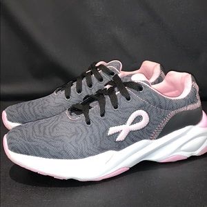 Breast Cancer Awareness Pink & Gray Sneakers